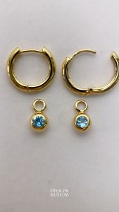 Open on Museum - Birthstone Hoops By Day ต่างหูห่วงเงินแท้ พลอยประจำวันเกิด วันจันทร์ ถึง วันอาทิตย์