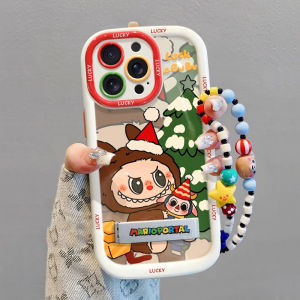 Christmas Rabbit Silicone Phone Case Full Cover Protection Womens Style with Bracelet Creative Fashion Eco-friendly  16Pro