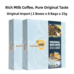 Original Flavor White Coffee Town Premium Extra Strong Instant Coffee Powder No Sugar Added 2-in-1 Malaysian Scented Gift Box