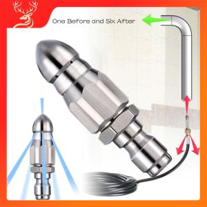 Nozzle Pembersih Pipa Alat Untuk Saluran Pipa Mampet Konektor Pistol Air Bertekanan Tinggi Alat Saluran Pipa Mampet Pembersihan Pipa saluran Pembuangan