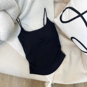 MIANXIANZHI | Dopamine Strap Womens Bralette Backless Integrated Vest Summer Outerwear Base Shirt Thin Short Pure Color Commute Style