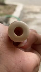 Pipa Gading Asli Lokal Bulat Lengkung 19cm Mulus Bahan Merah