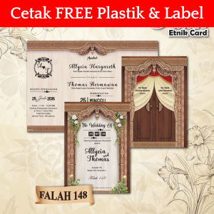 FALAH 148 Undangan Pernikahan Sudah Cetak Siap Pakai Free Plastik dan Label | Kertas Blangko Undangan Pernikahan Kosong