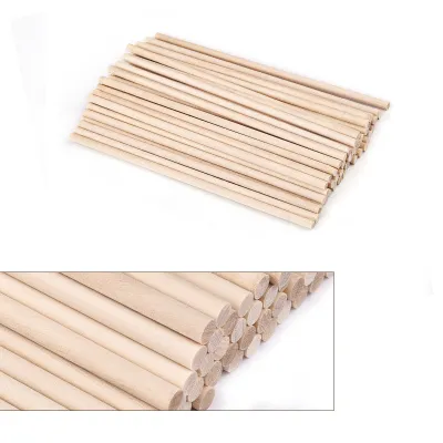 แท่งไม้ทรงกลมยาว300มม. ทำด้วยมือไม้ DIY ขนาดเส้นผ่าศูนย์กลาง3/4/6/8/10/12/14มม. ทนทานเครื่องมืองานไม้โมเดล