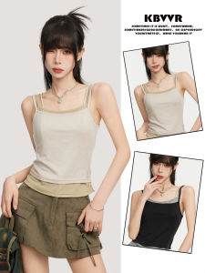 KBVVR | Faux Two-Piece Sleeveless Top For Slimming Fit
