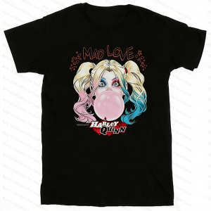Hot Toys | New Harley Quinn Mad Love Bubble Gum Graphic T-Shirt Mens Shirts Woman y2k t-shirts DC Comics Casual Short Sleeve Tee Tops