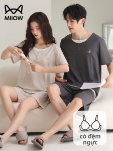 MiiOW | Đồ Ngủ Mùa Hè Phong Cách Thường Ngày Cho Nữ Có Đệm Ngực và Nam