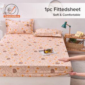 Dansunreve Single/Queen Fitted Sheet Animal Printed Fitted Bedsheet Floral Bed Protector Soft King Fittedsheet