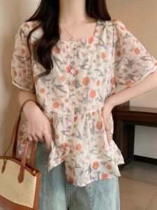 DAIXIANGFEIZI | Áo Blouse Chiffon Elegent Cho Nữ Tay Ngắn Mùa Hè