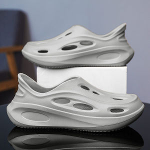 Mens Summer Outdoor Wear Holes Shoes Sport Anti-Slip Deodorant Large Size Full Cover Work Not Tired Foot Soft Bottom Sandals