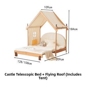 SHAONIANYUSHU | Solid Wood Extensible Child Bed