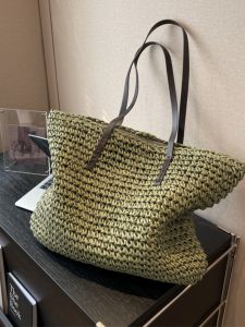 Elegant Large Capacity Womens Shoulder Bag Woven Tot Bag Fashionable Casual Style Summer New Arrival Soft Polyester Lining