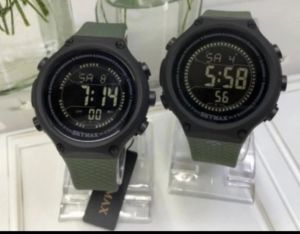 JAM Tangan SKYMAX 1810G Couple Digital Original Wateresis Tali Raber Pria Diameter 38/46 mm Free Baterai Cadangan