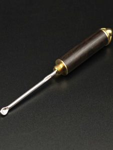 Portable Earwax Removal Silver Spoon Black Ebony Storage Box Antibacterial Anti-inflammatory Pure Silver 999 Ear Cleaning Tool