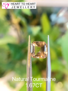 Natural Gemstone Tourmaline 1.67CT Emerald Step cut Apricot Peach from Sri Lanka
