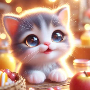 Huacan 5D DIY Diamond Painting Grey And White Milk Cat Diamond Embroidery Animal Complete Kit Decorative Paintings