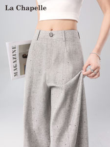 La Chapelle | Stylish Diamond-pattern High-waist Lightweight Summer Wide-leg Pants