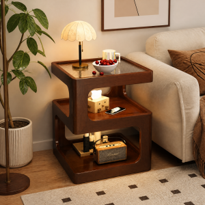 OYIla | Multifunctional Home Furniture Square Real Wood Side Table