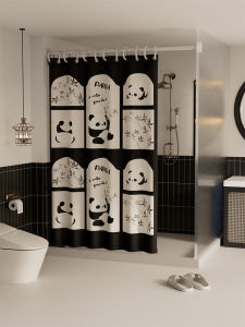 Partition Curtain Shower Curtain Waterproof Mildew-Proof Quick-Drying Shower Curtain Cloth Curtain Shower Room Punch-Free Bathroom Door Curtain