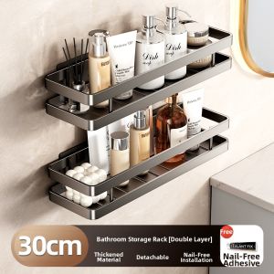 JUNZHUCHU | Wall-mounted No-drill Stainless Steel Storage Rack