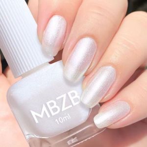 Quick-Dry Pearl Ceramic White Nail Polish Ice Sand Texture Tear-Off Water-Based Odorless Non-Toxic Child Safe No-Bake MBZB Nail Paint
