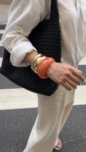 Ingemark | Ingemark 3 Styles Creative Chunky Resin Acrylic Bangles for Women on Hand 2025 New Fashion Wide Spring Arm Bracelet Jewelry Gift