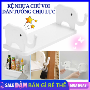 Kệ Treo Tường Nhà Tắm Hình Chú Voi Siêu Dính Chịu Lực Tốt - Kệ Dán Tường Giá Gắn Tường Để Đồ Tiện Lợi / Kệ Nhà Tắm Dán Tường Siêu Dính Kệ Để Đồ Gia Vị Nhà Bếp Bằng Nhựa Cao Cấp - Kệ Nhựa