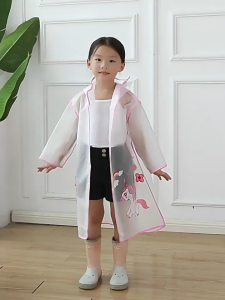 Cartoons Raincoat for Children Kids Kapote 100-145CM Rainwear with Pocket PVC Thick Boys&Girls Poncho