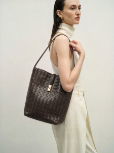 Belle | Ladies Woven Large Capacity Bucket Bag for Commuting and Shoulder or Cross-Body