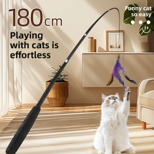 Snowlover | CFA Grade Long Handle Cat Toy Feather Replacement Heads for Kittens