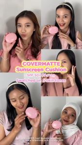 [BUY 2 GET 3] Azarine Covermatte Sunscreen Cushion SPF50+ PA++++ Tahan Lama Flawless Matte Finish Glowkiss Sunscreen Lip Balm with SPF 35 PA +++