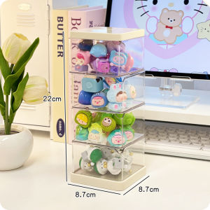 Multi-Layer น่ารักกล่องเก็บสําหรับตุ๊กตาโปร่งใสขาตั้งจอแสดงผลขนาดใหญ่ความจุบ้านจัดระเบียบเครื่องมือสําหรับผู้ใหญ่