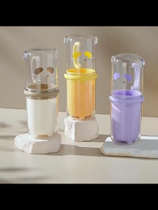 Cute Bear Toothbrush Storage Box With Handle | Mouthwash Cup Travel Case Kid Kotak Simpanan Berus 可爱熊牙刷收纳盒