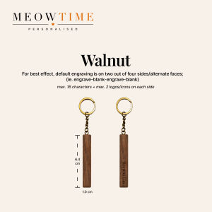 MeowTime Personalised - Laser-Engraved Wood Keychain gift for Party Favors corporate farewell appreciation Christmas