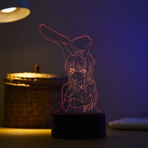Bandai | 3D Night Light Swimsuit Zero Two Figure Illusion Bedside Bedroom Lamp16 Colors Led Table Lamp Darling In The Franxx Anime lamp