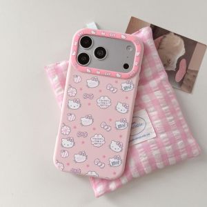 Sanrio | 3D Sanrio Liquid Silicone Full Screen Pink Star KT Phone Case For iphone 16 Pro 15 17 Pro Max Shockproof Protective Soft Cover