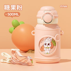 Intelligent Childrens Portable Stainless Steel 316 Insulated Water Bottle with Straw High Aesthetic Value Male Student Water Cup