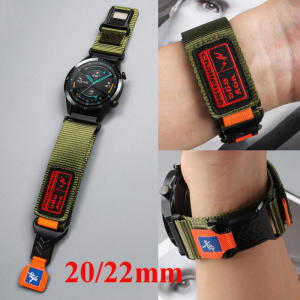 22mm 20mm Magnetic Buckle Nylon Strap for Samsung Galaxy Watch 7 6 5 4 40/44mm 6 Classic Strap for Huawei Watch GT6 Pro GT5 GT4