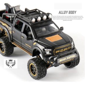 DIECAST Skala 1:24 Ford Raptor 6 Ban F150 6x6 Offroad Jeep Off ukuran besar Hadiah Koleksi Premium