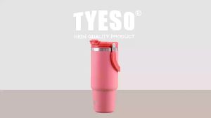 TYESO | Bình Giữ Nhiệt Chân Không Bằng Thép Không Gỉ TYESO 1050/1200ML Có Ống Hút Cốc Cà Phê Di Động Dùng Cho Ô Tô Du Lịch Ngoài Trời