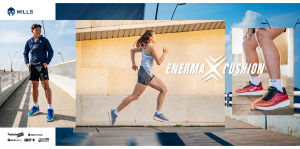 Mills Sepatu Lari Running Shoes Enermax Cushion Red / Orange / Black 9101001