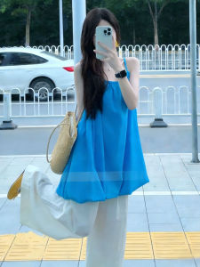 ZHENMANZI | Summer Vacation Style Sleeveless Blue Womens Camisole Dress
