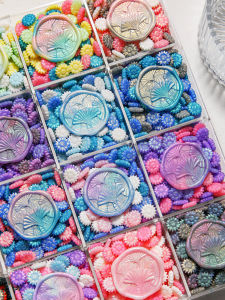 Starry Sky Aurora Sealing Wax Fine Glitter Polarized Polarized Pearlescent Gold Powder Mixed Color Wax Wax Seal Copper Head Cover Seal Gift Decoration Handmade DIY Wedding Envelope Sealing Wax