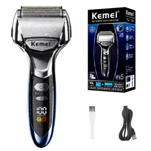 Kemei | Kemei 5 Blades Electric Shaver Face Washable Beard Foil Electric Razor For Men Rechargeable Bald Heads Shaving Machine 8500 RPM