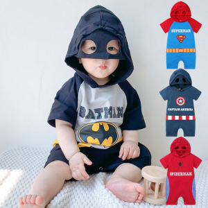 Baby Batman Jumpsuit Newborn Superman Clothes Baby Spider-Man One-Piece Kids American Team Romper Summer