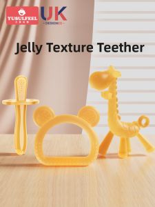 Food Grade Teething Toy Baby Pacifier Anti-Cheating Chew Gel Toy Silicone Ear Cat Design for 4 Months Old to 6 Years Old Kids
