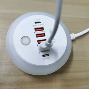 Fast Charger PD 50W 6 Ports 4 Usb +2Type-C Charger Adaptor LED