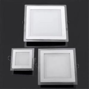 6W 9W 12W 18W 24W LED Panel Downlight Square Glass Panel Lights Ceiling Recessed Lamps LED Spot Light AC85-265V With Adapter