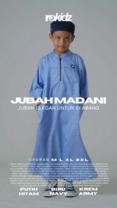 JUBAH ANAK MADANI ROKIDZ Jubah Anak Laki2 Cowok Sholat Shalat Solat Rokidz by ROSAL Size M L XL XXL XXXL 2XL 3XL