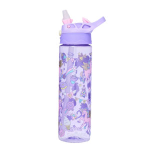 Smiggle Australia Large Capacity Silicone Straw Cup for Middle And Primary School Students Straight Body Sports Cup Water Bottle